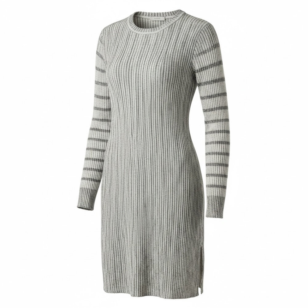 J.Jill Women’s Medium Gray Marled Ribbed Sweater Dress Long Sleeve